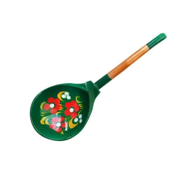 Ложка 19*6см дерево роспись Зеленушка (1)