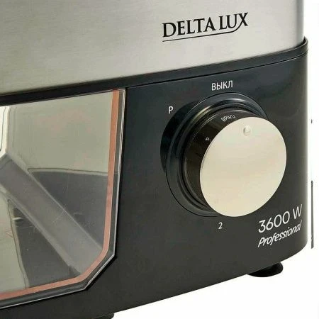 Мясорубка электрическая нерж.сталь DELTA LUX DE-602MS черная 3600Вт насадка для томата(4)