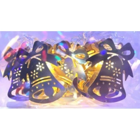 Гирлянда эл. КОЛОКОЛЬЧИК металл 2,5м (12 диодов, 6х5см от батареек) JC-10246 (100)