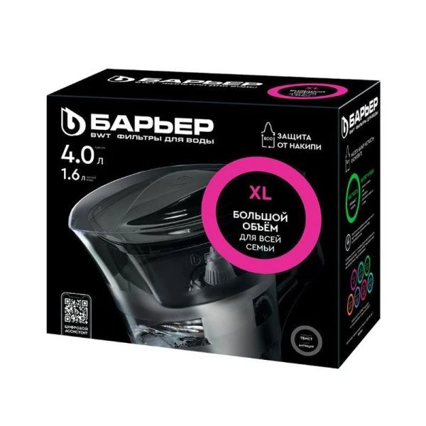 Фильтр Барьер пластик Твист (антрацит) воронка V=1,4л, общий V=4л (5) 522