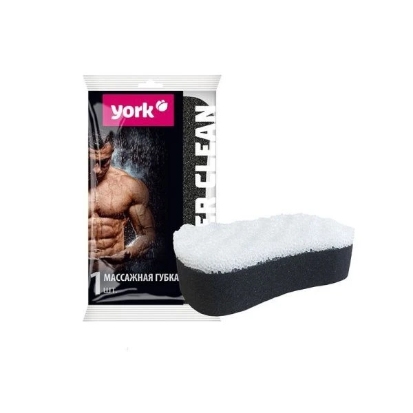 Губка массажная поролон Black & White YORK (20)