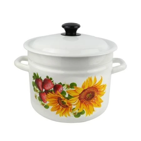 Кастрюля 9л эмаль борт. белая с рис. цилиндрическая 41804-212/6-У (2)