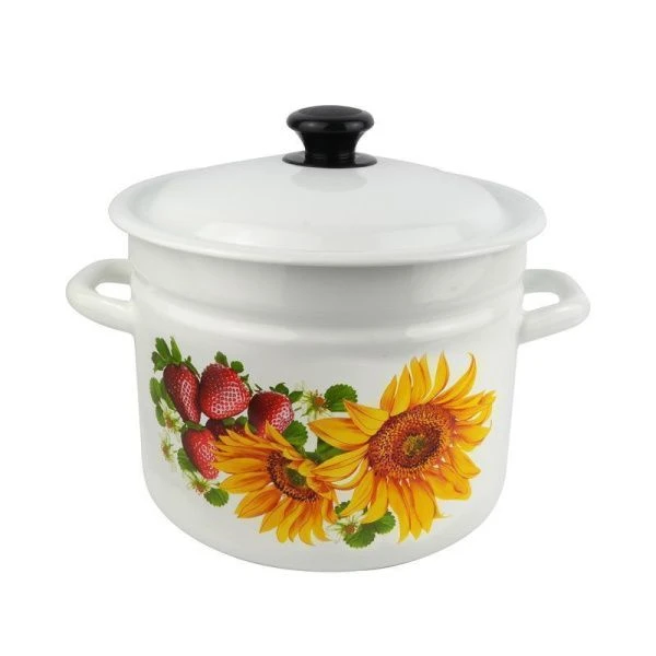 Кастрюля 9л эмаль борт. белая с рис. цилиндрическая 41804-212/6-У (2)