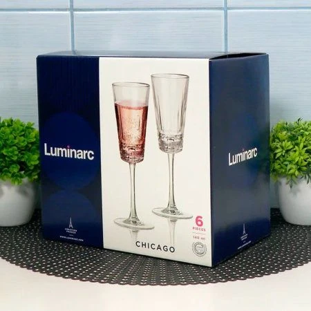 Бокалы для шампанского набор 6шт 140мл стекло ЧИКАГО (2)