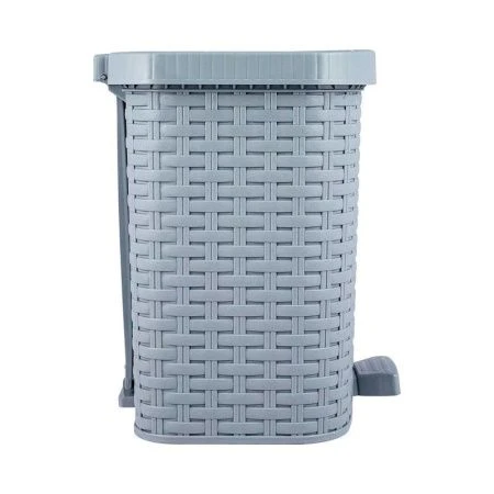 Ведро для мусора 12л пластик АРТЛАЙН серый с педалью (3)