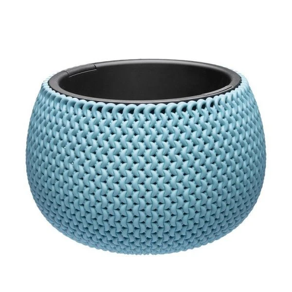 Кашпо 2,3л пластик Lace серо-голубой (6)