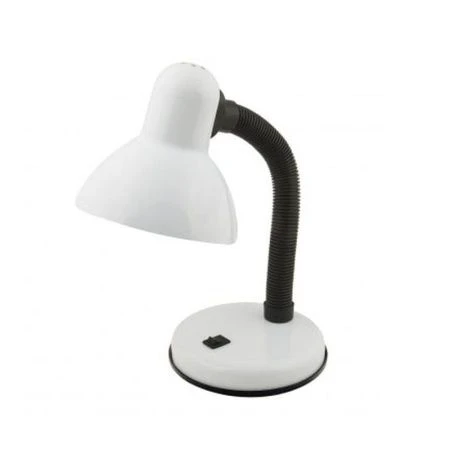 Лампа настольная металл/пластик UT-208В белая 60Вт Е27, ствол 28см, шнур 1,5м (24)