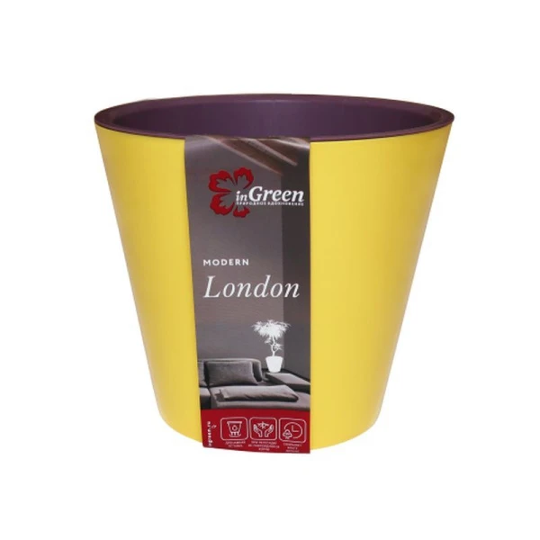 Горшок для цветов 5л 230мм пластик London спелая груша и морозная слива (15)