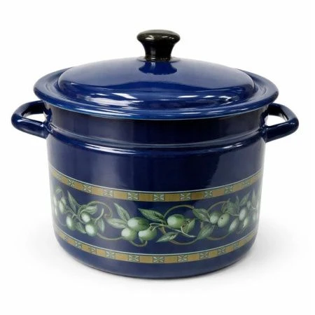 Кастрюля 8л эмаль цилиндрическая борт. бостон с рис.41815-203/6-У (2)