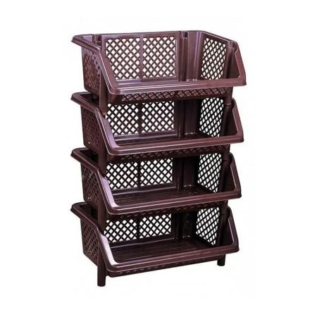 Этажерка прямая 4 секции 600*375*895мм пластик Эконом (1)