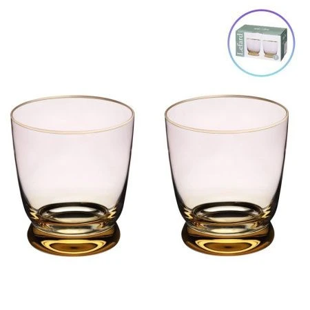 Стаканы набор 2шт 360мл стекло Twist & Shine розовый (20)