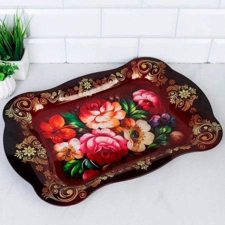 Поднос 45*30см эмаль ЖЕСТОВО прямоугольный L533 (100)