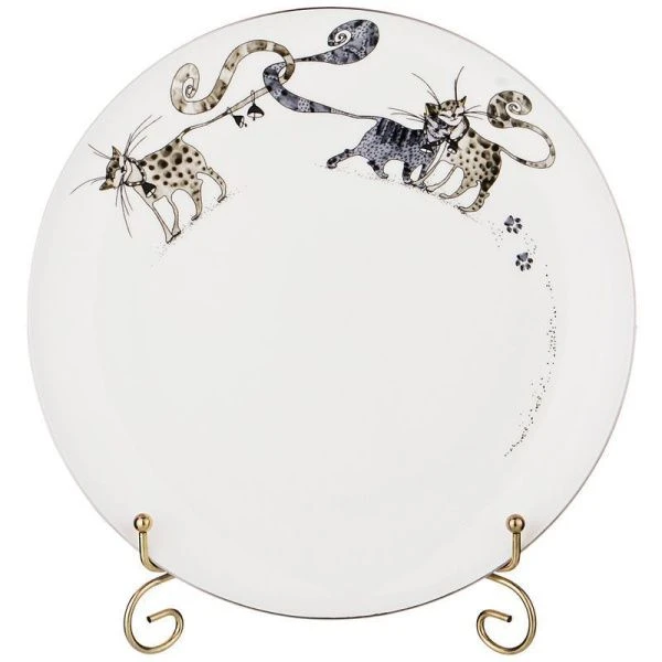 Тарелка мелкая 25см фарфор КОТИКИ обеденая (24)