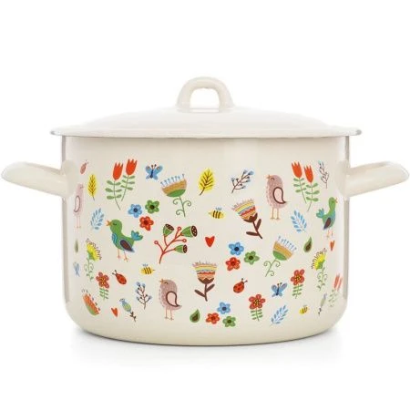 Кастрюля 4,3л эмаль КАЛЕЙДОСКОП цилиндрическая (4)