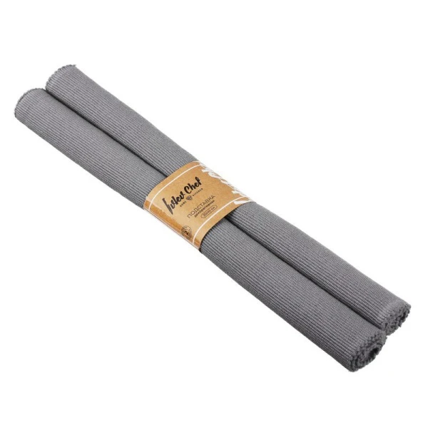 Салфетки сервировочные набор 2шт 35*45см хлопок IVLEV CHEF серый  (6/72)