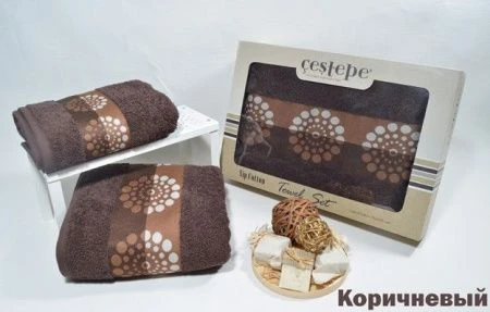 яяяНабор полотенец махровые Cestepe ELIPS (50*90/70*140) (Коричневый)