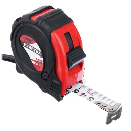 Рулетка металл/пластик 7,5м 25мм обрезиненный корпус, 3 фиксатора РОКОТ (60/6)