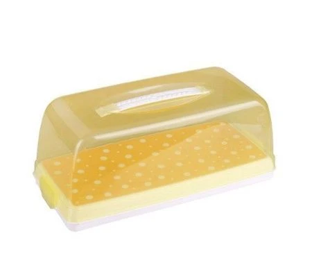 Хлебница 35*18*15,5см ГОРОШЕК бело-желтая (8)