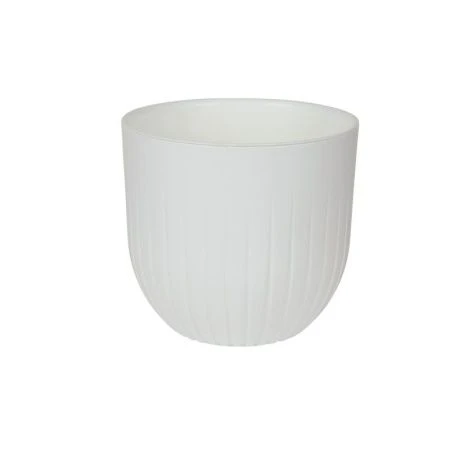 Горшок цветочный 4л 19*19см пластик АЛЬФА с вкладкой белый (8)