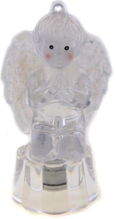 яяяФигурка Ангел розовые щечки свет стекло 9*5,5*4см 481549