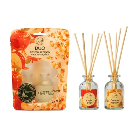Набор аромадиффузоров 2шт. 30мл Aroma Harmony DUO Caramel Popcorn + Apple Crisp AH01013 (10)