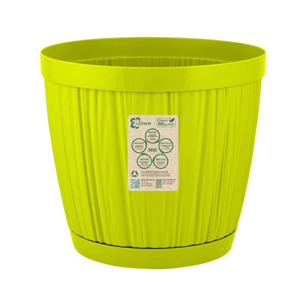 Горшок для цветов 9,6л 27cм пластик BARCELONA салатовый (12)