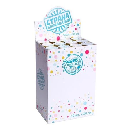 Хлопушка пневматическая С Новым Годом! 30см фольга разноцветная (12/96)