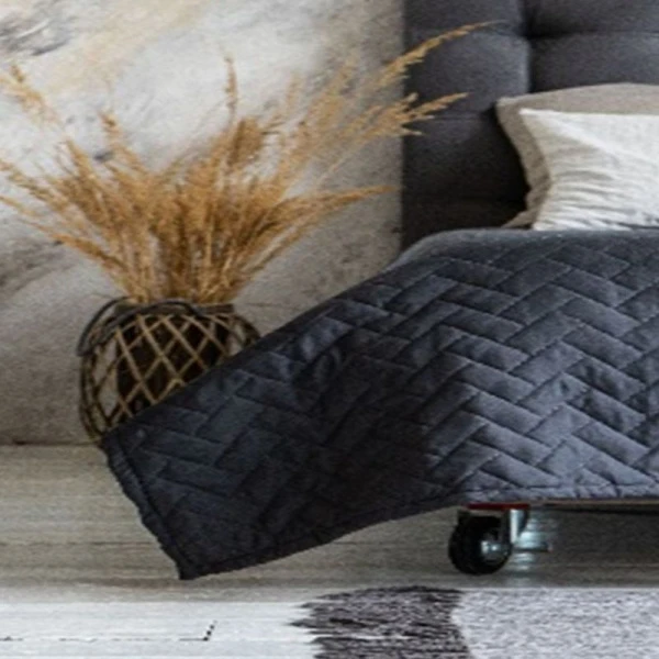 Покрывало стёганное 180*200 микрофибра серый (1)