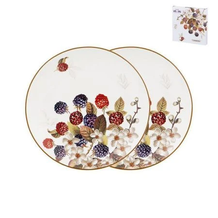 Тарелки мелкие набор 2шт 20,5см фарфор ЕЖЕВИКА десертные (24)