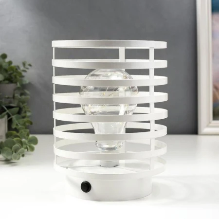 Ночник металл лофт 16453/1WT LED от батареек 3хАА белый 15,5*15,5*20см