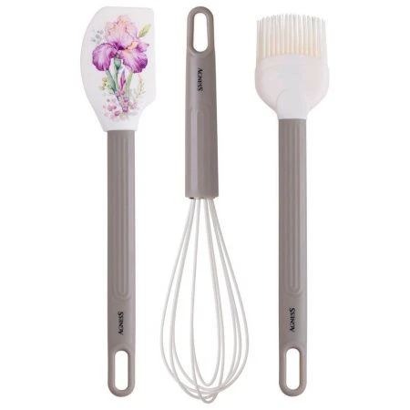 Набор кухонных принадлежностей 3пр (венчик, лопатка, кисточка) силикон IRISES (72)