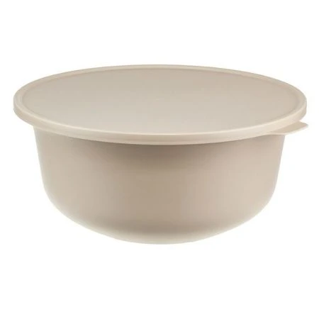 Миска  4,3л 28*13см пластик ТЭСТИ латте с крышкой (12)