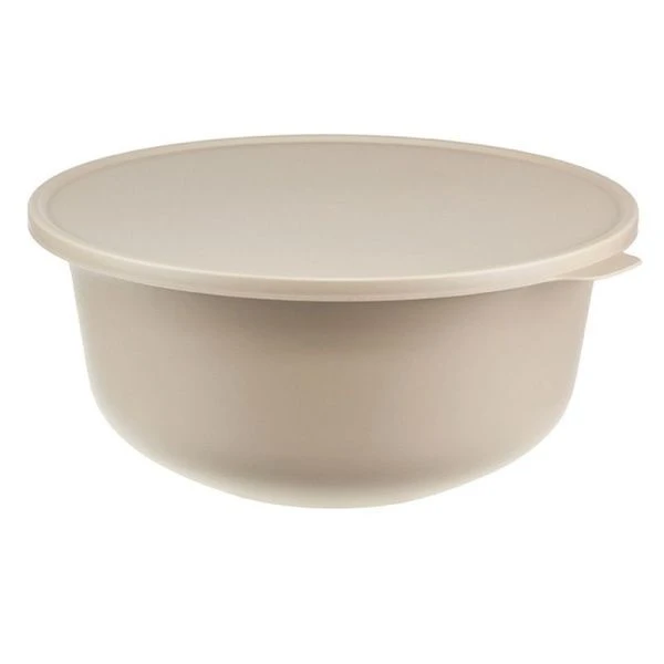 Миска  4,3л 28*13см пластик ТЭСТИ латте с крышкой (12)