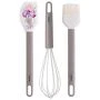 Набор кухонных принадлежностей 3пр (венчик, лопатка, кисточка) силикон IRISES (72)