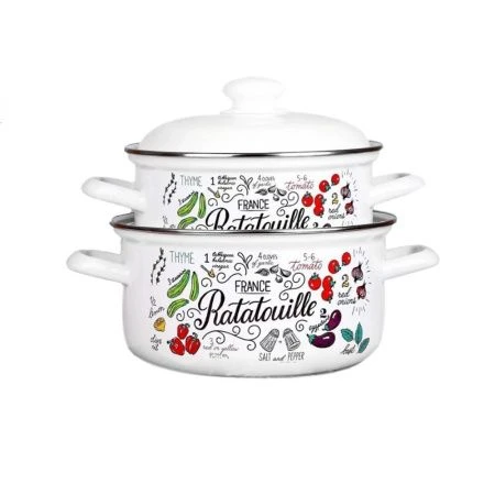 Набор кастрюль 2пр 2/3л эмаль РАТАТУЙ цилиндрический (1)
