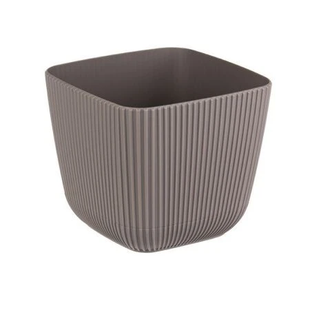 Кашпо 650мл 110*110*950мм пластик ПИКАНТО французcкий серый квадратное (18)