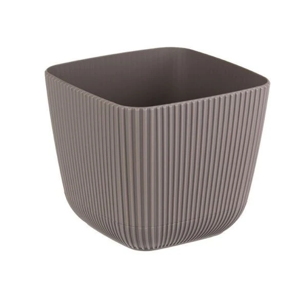 Кашпо 650мл 110*110*950мм пластик ПИКАНТО французcкий серый квадратное (18)