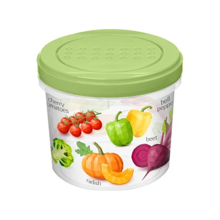 Банка для сыпучих продуктов 700мл пластик с завинчивающейся крышкой салатовая (12) 221129520/04