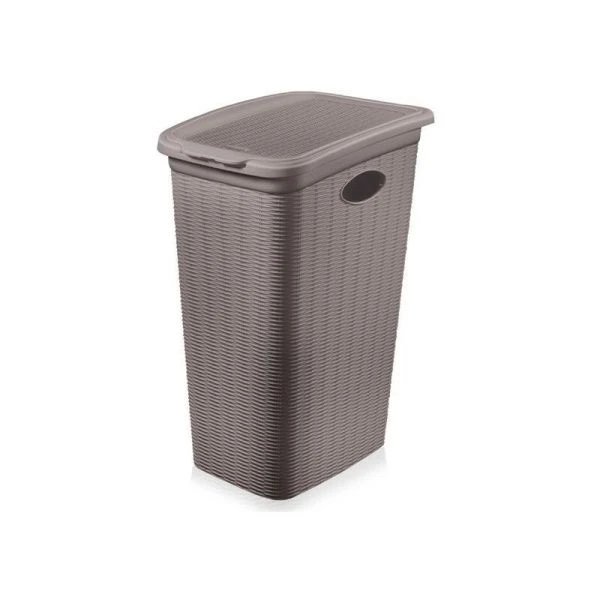 Корзина для белья 36л 400*290*545мм пластик ELEGANCE серо-коричневый (6)