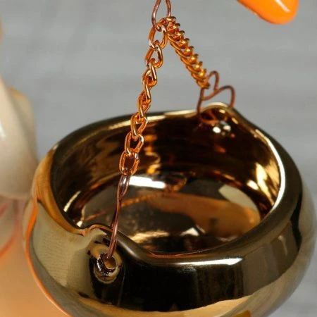 Аромалампа керамика 20см Месяц оранжевый