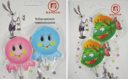 яяяНабор крючков 2шт. на липучке арт 1725 (160)