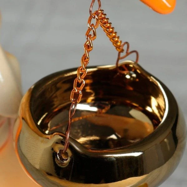 Аромалампа керамика 20см Месяц оранжевый