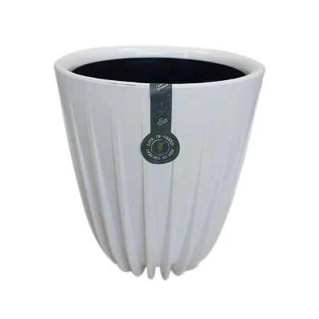 Горшок цветочный 10,2л 25*30см пластик СИГМА белый с вкладкой 8,4л (1)