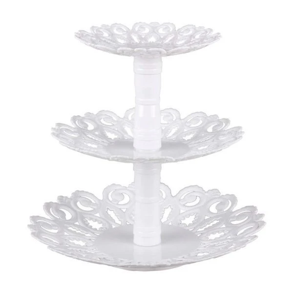 Этажерка сервировочная 3 яруса 265*245мм пластик МЕЛОДИЯ белая (15)