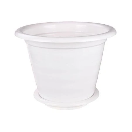 Горшок цветочный 16л пластик ВИОЛА с поддоном белый (10)