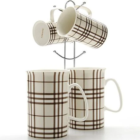 Кружки набор 5пр 320мл керамика на подставке LR (6)