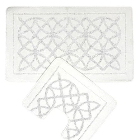 Набор ковриков в ванную 2пр 60*100/50*60 полипропилен MAXIMUS 6957 PEARL WHITE жемчужно-белый 2581