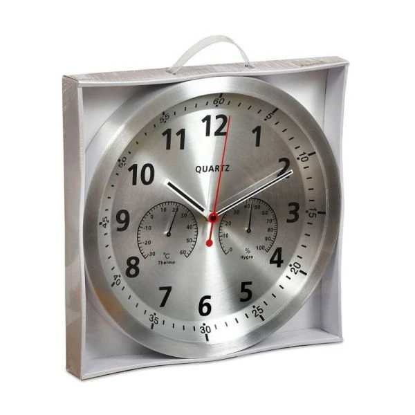 Часы настенные 34,7*4,2см металл серебро EG7754TH-HF162S (10)