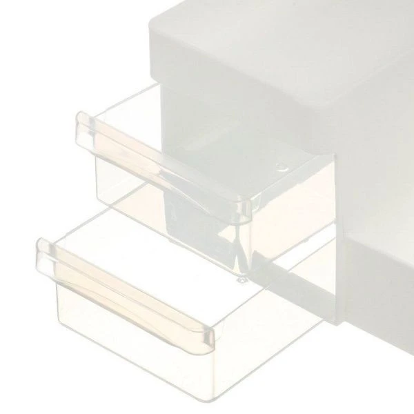 Органайзер для косметики 258*160*115мм пластик белый/прозрачный (8)