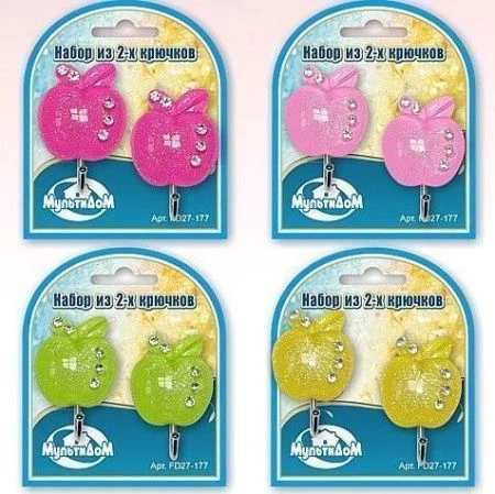 яяяНабор крючков 2шт. Яблоки с росой